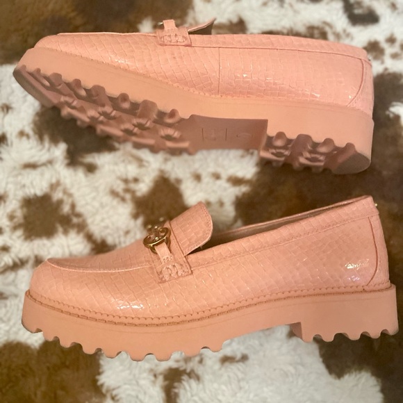 Sam Edelman Vegan Leather Lug Sole Deana Loafer, Malibu Peach, 11, Like New - Picture 9 of 16